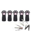 5pcs Cuticle Protectors, Silicone Scissors Case, Scissors Sheath, Cat Shape for Different Sizes of Nippers and Tweezers, and Nail Art Pens (Black) view 1