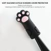 5pcs Cuticle Protectors, Silicone Scissors Case, Scissors Sheath, Cat Shape for Different Sizes of Nippers and Tweezers, and Nail Art Pens (Black) view 3