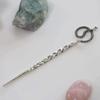 14cm Snake Hairpin Accessories Hair Stick Snake-Shaped Metal Hair Stick Headdress Punk Pagan Hairpin Gift (Color : Silver Plated) view 1