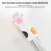 5pcs Scissors Case, Cuticle Scissors Deck Protectors Cat Shape Silicone Cuticle Trimmer Protective Cover for Nail and Toenails(White) view 3