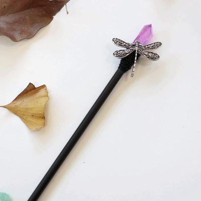 Aurorad Handmade Crafts Vintage Moon Stars Crystal Hairpin Branch White Quartz Hair Stick Special Bridal Wedding Gift (Color : Blue Zinc Plated)