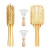 AMERWASH PLUS Natural Bamboo Hair brushes with Cleaner Rakes For All Types Hair, Bamboo Bristle Help Hair Growth, Massaging Scalp for Men Women Kids - 4 Packs view 1