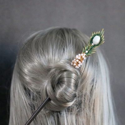 Aurorad Handmade Crafts Vintage Moon Stars Crystal Hairpin Branch White Quartz Hair Stick Special Bridal Wedding Gift (Color : 0.04mm 1000g)
