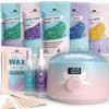 Tress Wellness Waxing Kit for Sensitive Skin  Safe for Face & Skin, Prep & Aftercare Spray, Easy to Use  At-Home Kit for Face, Bikini, Brazilian & Full Body - Digital Display, Pink to Teal view 1