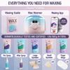Tress Wellness Waxing Kit for Sensitive Skin  Safe for Face & Skin, Prep & Aftercare Spray, Easy to Use  At-Home Kit for Face, Bikini, Brazilian & Full Body - Digital Display, Pink to Teal view 3