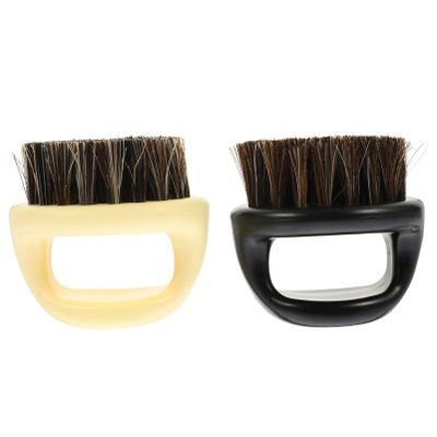 Healeved 2pcs Beard Brush for Men Soft Cleaning Brush for Shredded Hair Lightweight Handheld Grooming Tool for Home Salon Barber Use Efficiently Removes Hair Post-cutting