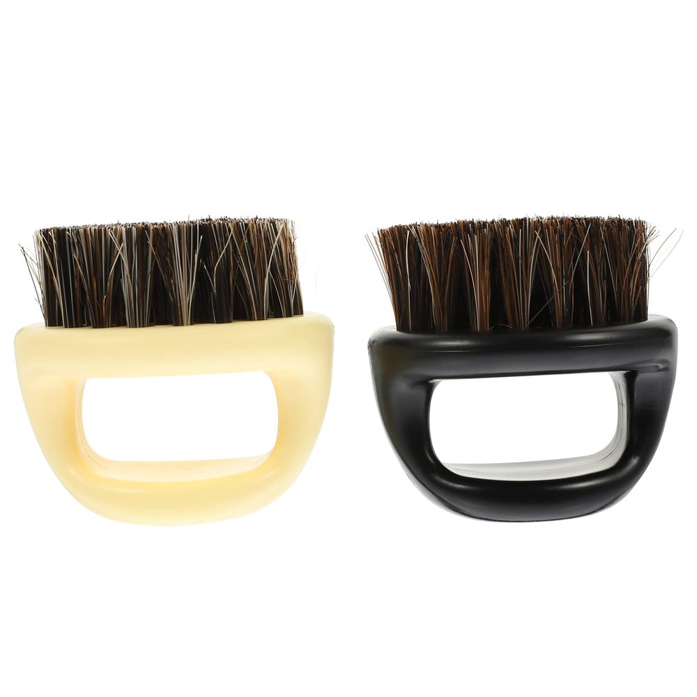 Healeved 2pcs Beard Brush for Men Soft Cleaning Brush for Shredded Hair Lightweight Handheld Grooming Tool for Home Salon Barber Use Efficiently Removes Hair Post-cutting