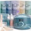 Tress Wellness Waxing Kit for Sensitive Skin  Safe for Face & Skin, Prep & Aftercare Spray, Easy to Use  At-Home Kit for Face, Bikini, Brazilian & Full Body - Digital Display, Blue Water view 1