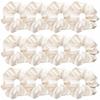 12 Pcs Satin Silk Scrunchies, Hair Ties, Hair Bands, Bow Ropes, Elastic Bracelets, Ponytail Holders, Hair Accessories for Women and Girls (4.5 Inch, Pearl White) view 1