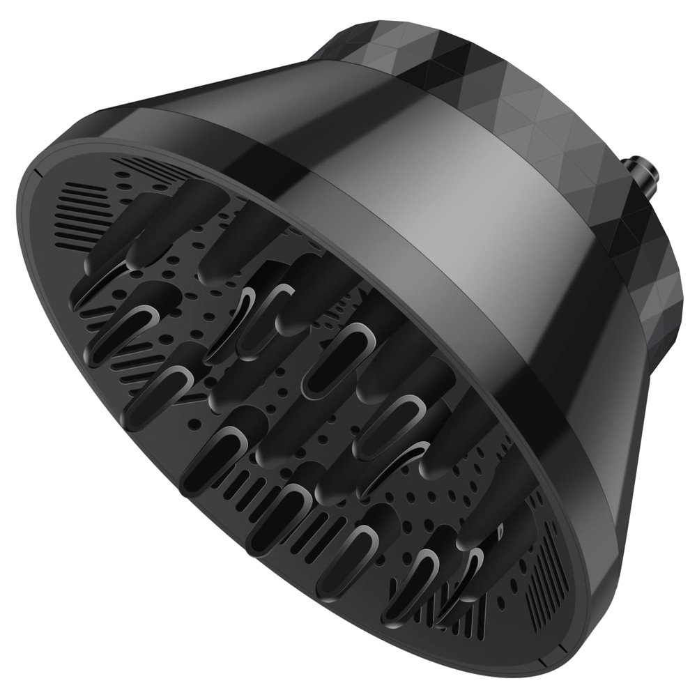 Segbeauty Universal Collapsible Hair Diffuser, Travel Foldable Adjustable Salon Fast Drying Blow Dryer Diffuser Attachment Portable for Thick Wavy Curly Hair Fit Most Blower 1.5"-3.22" Nozzle Black