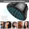 Segbeauty Universal Collapsible Hair Diffuser, Travel Foldable Adjustable Salon Fast Drying Blow Dryer Diffuser Attachment Portable for Thick Wavy Curly Hair Fit Most Blower 1.5"-3.22" Nozzle Black view 3