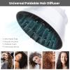 Segbeauty Universal Travel Hair Diffuser, Collapsible Foldable Hair Dryer Attachment Portable for Salon Blower Wavy Curly Hair, Professional Adjustable Fast-drying for Blow Dryer 1.5"-3.22" Nozzle view 3