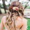 Latious Flower Bride Wedding Hair Comb White Floral Bridal Hair Clip Leaf Hair Piece Rose Hair Accessories for Women and Girls (Pink) view 1