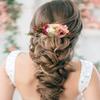 Latious Flower Bride Wedding Hair Comb White Floral Bridal Hair Clip Leaf Hair Piece Rose Hair Accessories for Women and Girls (Pink) view 3