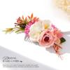 Latious Flower Bride Wedding Hair Comb White Floral Bridal Hair Clip Leaf Hair Piece Rose Hair Accessories for Women and Girls (Pink) view 4