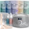 Tress Wellness Waxing Kit for Sensitive Skin  Safe for Face & Skin, Prep & Aftercare Spray, Easy to Use  At-Home Kit for Face, Bikini, Brazilian & Full Body - Digital Display, Grey Mountain view 1