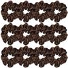 Sufermoe 12 Pcs Satin Silk Hair Scrunchies, 4.5 Inch Dark Brown Soft Hair Ties for Women and Girls, Hair Accessories for Different Hairstyles and Occasions view 1