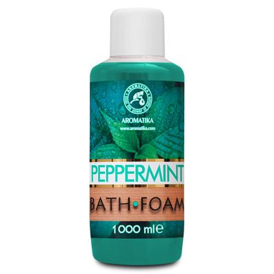 Bath Foam with Peppermint Essential Oil - 34 Fl Oz (1000ml) - Body Care - Good Sleep - Beauty - Bathing - Body Care - Wellness - Relax - Aromatherapy - Spa - Bubble Baths