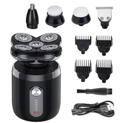 Head Shavers for Bald Men, Portable 5 in 1 Men's Electric Shaver Body Trimmer USB Rechargeable Waterproof Mini Shaver Hair Trimmer Nose Hair Trimmer Razor (Color : 5in1-set)