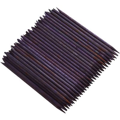 Borogo 100 Pcs Orange Wood Nail Sticks Double Sided Multi Functional Cuticle Pusher Manicure Pedicure Tool for Manicure Pedicure Purple