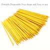 Borogo 100 Pcs Orange Wood Nail Sticks Double Sided Multi Functional Cuticle Pusher Manicure Pedicure Tool for Manicure Pedicure Yellow view 3