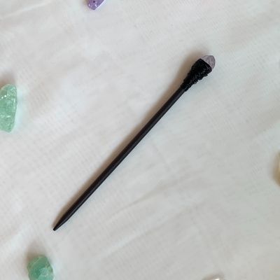 Aurorad Handmade Crystal Natural Amethyst Hairpin Wood Hairpin Bridal Hair Comb Crystal Hair Ornament Wedding Gift (Color : FZ-07)