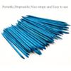 Borogo 100 Pcs Orange Wood Nail Sticks Double Sided Multi Functional Cuticle Pusher Manicure Pedicure Tool for Manicure Pedicure Blue view 3