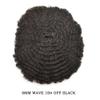 Afro Curl Toupee for Black Men Kinky Curly Mens Toupee Human Hair Units for Black Men French Lace African American Mens Hairpiece Male Hair Prothesis 1B# OFF BLACK 8MM WAVE view 2