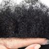 Afro Curl Toupee for Black Men Kinky Curly Mens Toupee Human Hair Units for Black Men French Lace African American Mens Hairpiece Male Hair Prothesis 1B# OFF BLACK 8MM WAVE view 3