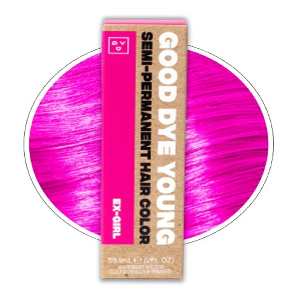 Good Dye Young Streaks & Strands Semi-Perm Pink Hair Dye, 2 FL OZ, Ex-Girl