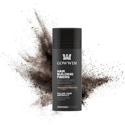 gowwim Hair Fibers for Thinning Hair 25g Hair Building Fibers 100% Undetectable,Instantly Cover Sparse Hair Areas-Bald Spots Cover Up. (Mid Brown)