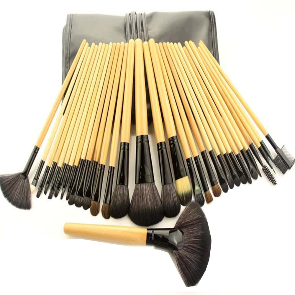 32pcs Makeup Brush Set Women Makeup Brush Eyeshadow Brush Lip Brush Multifunctional Makeup Brush Set (yellow)
