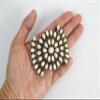 Skelapparel Southwest Bohemian Faux white howlite squash Blossom hair barrette view 3