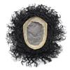Afro Mens Toupee African American Mens Unit Toupee for Black Men Hair Replacement System European Men Hairpiece Kinky Curly Mens Toupee Hair System (6X9"-14MM WAVE, 1# JET BLACK -100% Light to Medium Density) view 4