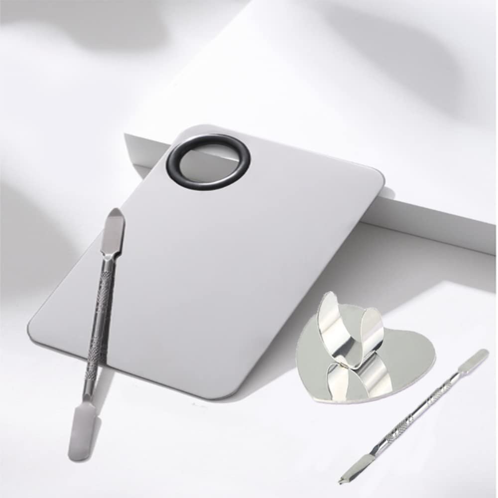 2 Piece Stainless Steel Makeup Palette Scraper for Foundation Makeup Tools Eye Shadow Nail Art