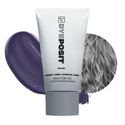 Good Dye Young Color Depositing Mask, DYEposit Color Depositing Conditioner, Toning Treatment, Tone & Enhance Color-Treated Hair - Semi Permanent Hair Dye, Vegan and Cruelty-Free (Silver) 4 fl oz