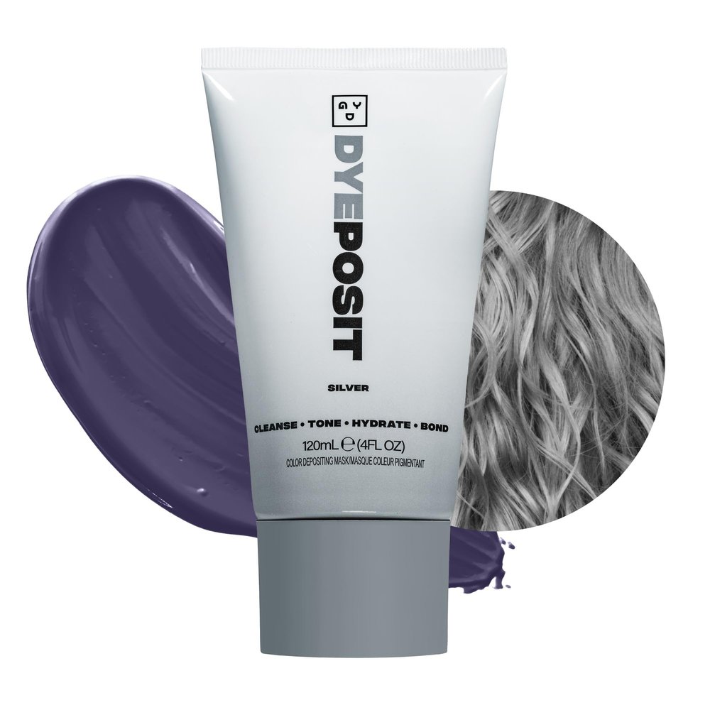 Good Dye Young Color Depositing Mask, DYEposit Color Depositing Conditioner, Toning Treatment, Tone & Enhance Color-Treated Hair - Semi Permanent Hair Dye, Vegan and Cruelty-Free (Silver) 4 fl oz