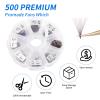 Volume Lash Extensions 10D Brown Premade Fans 500 PCS 0.07mm 9-16mm Mixed C/D Curl Short Stem Premade Volume Eyelash Extensions Pointed Base Fans by WENDY LASHES (500PCS-10D-0.07-C, 9-16mm MIXED) view 3