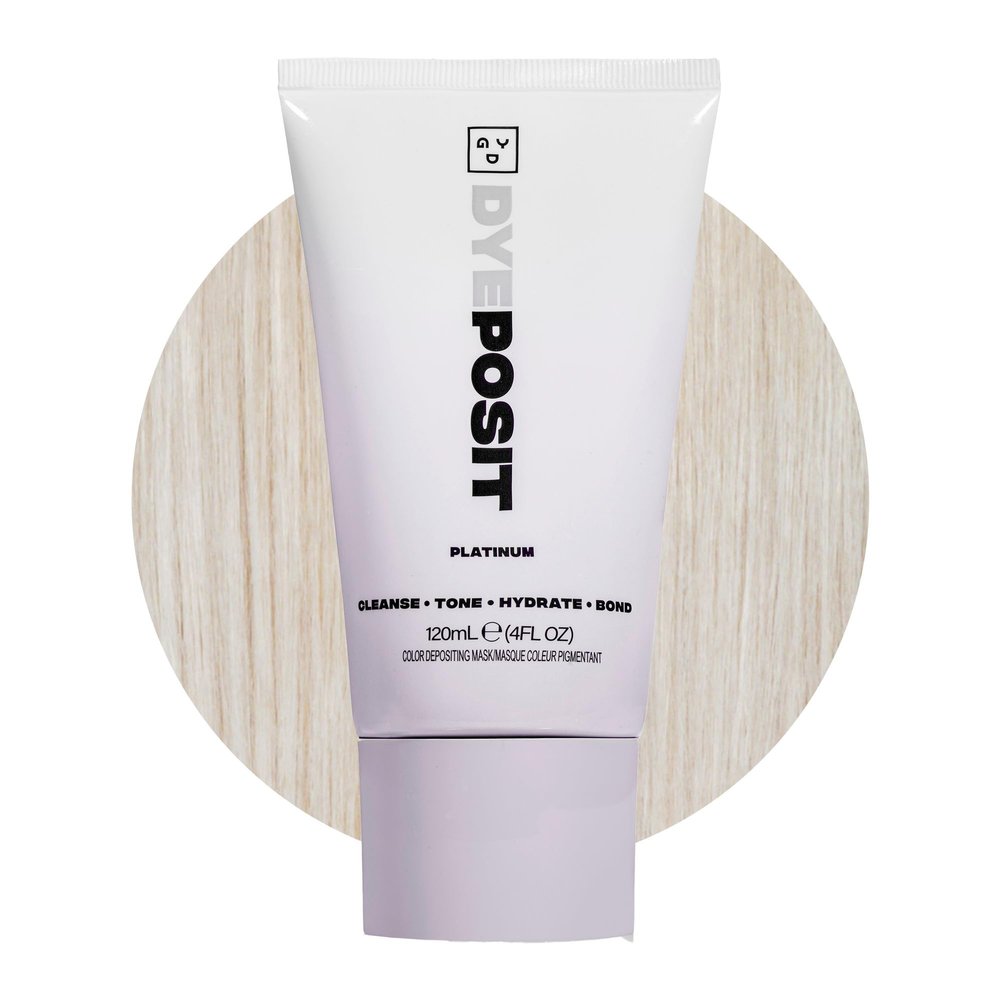Good Dye Young Color Depositing Mask, DYEposit Color Depositing Conditioner, Toning Treatment, Tone & Enhance Color-Treated Hair - Semi Permanent Hair Dye, Vegan and Cruelty-Free (Platinum) 4 fl oz