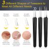 Pimple Popper Tool Kit, IUMAKEVP 15 PCS Professional Stainless Steel Blackhead Remover Comedone Extractor Tools for Removing Pimples, Blackheads, Zit on Face - Acne Removal Kit with Metal Case (Black) view 2