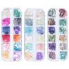 Luxshiny 12grid Ultra-Thin Manicure Charm Irregular Glitter Patch Nail Stickers Shell Flakes Nail Art Accessories for Women and Girls for Home Salon Use view 1