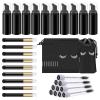 Homicozy 40 Pcs Lash Shampoo Bottle Brushes & Dispensers Set - 10 Pcs Lash Brushes, Tubes & Aftercare Bag for Clients, Women, Girls (Black) view 1
