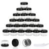 25PCS 5 Gram Sample Containers, 5ml Empty Jars with Lids, Small Cosmetic Containers, Mini Sample Jars with 2PCS Mini Spatulas for Make Up, Oils, Lotion, Powder, Paint, Jewelry, Lip Balms(Black Lid) view 1