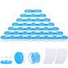 200PCS 3 Gram Sample Containers, 3ml Empty Jars with Lids, Small Cosmetic Containers, Mini Sample Jars with 16PCS Mini Spatulas for Make Up, Oils, Lotion, Powder, Paint, Jewelry, Lip Balms(Blue Lid) view 1