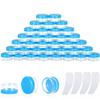 100PCS 3 Gram Sample Containers, 3ml Empty Jars with Lids, Small Cosmetic Containers, Mini Sample Jars with 8PCS Mini Spatulas for Make Up, Oils, Lotion, Powder, Paint, Jewelry, Lip Balms(Blue Lid) view 1