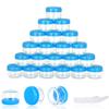 25PCS 5 Gram Sample Containers, 5ml Empty Jars with Lids, Small Cosmetic Containers, Mini Sample Jars with 2PCS Mini Spatulas for Make Up, Oils, Lotion, Powder, Paint, Jewelry, Lip Balms(Blue Lid) view 1