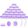 25PCS 3 Gram Sample Containers, 3ml Empty Jars with Lids, Small Cosmetic Containers, Mini Sample Jars with 2PCS Mini Spatulas for Make Up, Oils, Lotion, Powder, Paint, Jewelry, Lip Balms(Purple Lid) view 1