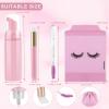 homicozy 40 Pcs Lash Shampoo Bottle Brushes Set, 10 Pcs Lash Shampoo Brushes, 10 Pcs Lash Brushes Tubes, 10 Pcs Eyelash Shampoo Dispensers, 10 Pcs Lash Aftercare Bag for Clients, Women,Girls (Pink) view 2