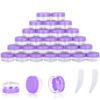 25PCS 10 Gram Sample Containers, 10ml Empty Jars with Lids, Small Cosmetic Containers, Mini Sample Jars with 2PCS Mini Spatulas for Make Up, Oils, Lotion, Powder, Paint, Jewelry, Lip Balms(Purple Lid) view 1