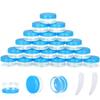 25PCS 3 Gram Sample Containers, 3ml Empty Jars with Lids, Small Cosmetic Containers, Mini Sample Jars with 2PCS Mini Spatulas for Make Up, Oils, Lotion, Powder, Paint, Jewelry, Lip Balms(Blue Lid) view 1